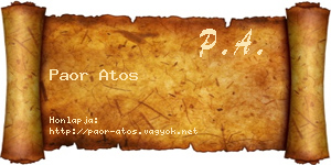 Paor Atos névjegykártya
